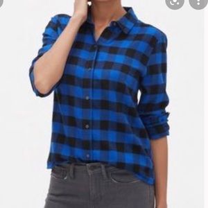 BANANA REPUBLIC Blue Buffalo Plaid Shirt NWT